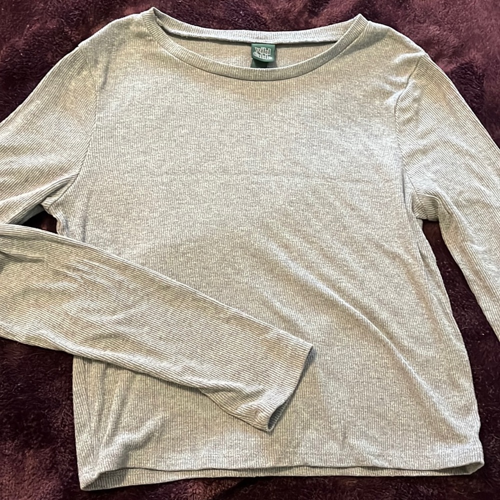 basic grey cropped longsleeve
